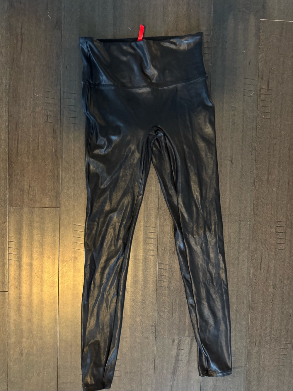 SPANX Faux Leather Leggings Black High Rise Size Medium